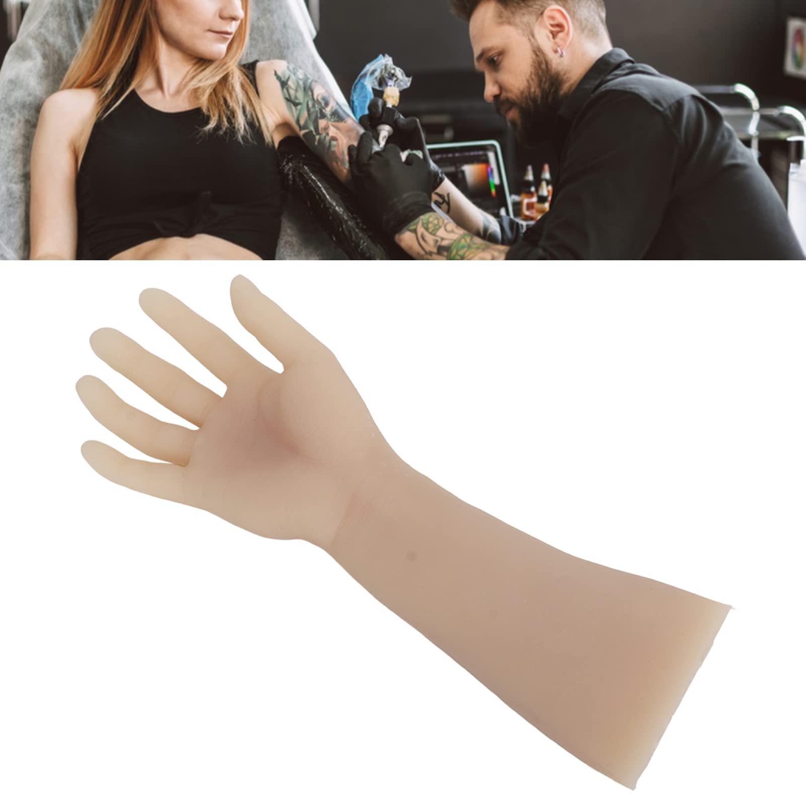 Pongnas Tattoo Practice Arm, Realistic Silicone Displaying Tattooing Training Arm for Shop (Right Hand)