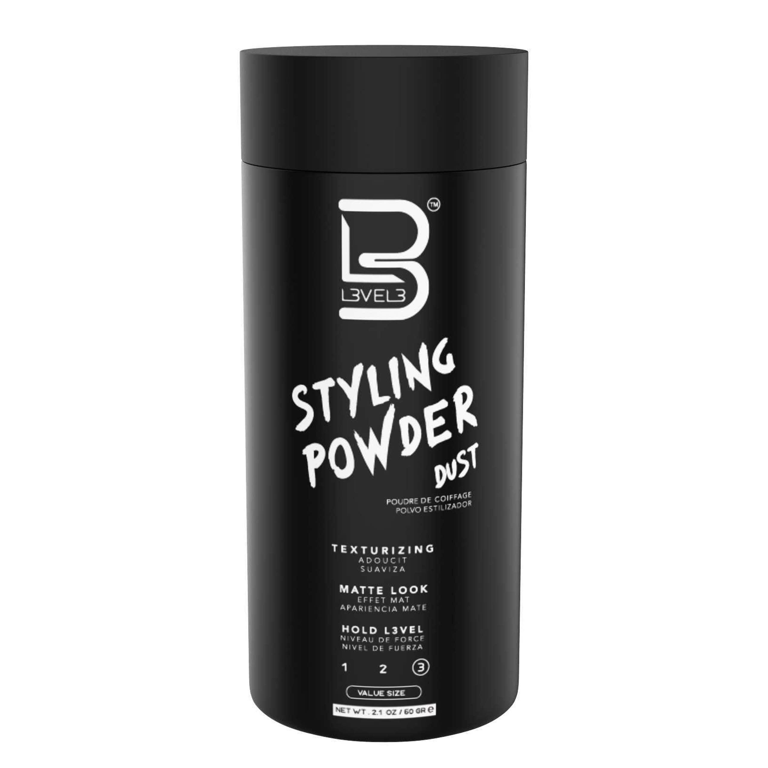 L3 L3 Level 3 Styling Powder - Natural Look Mens Powder - Easy to Apply with No Oil or Greasy Residue (Large - 60 Grams)