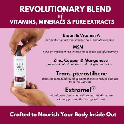 It Works! It Works! Hair Skin Nails - Beautifying Supplement with Keratin and Biotin - Nourishing Complex - Hair, Skin, and Nails Supplement - 60 Capsules Hair Nails and Skin Vitamins for Women and Men