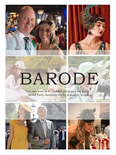 Barode Barode 1920s Flapper Feather Headband Roaring 20s Gatsby Headpiece Prom Festival Vintage Hair Accessories for Women and Girls (White)