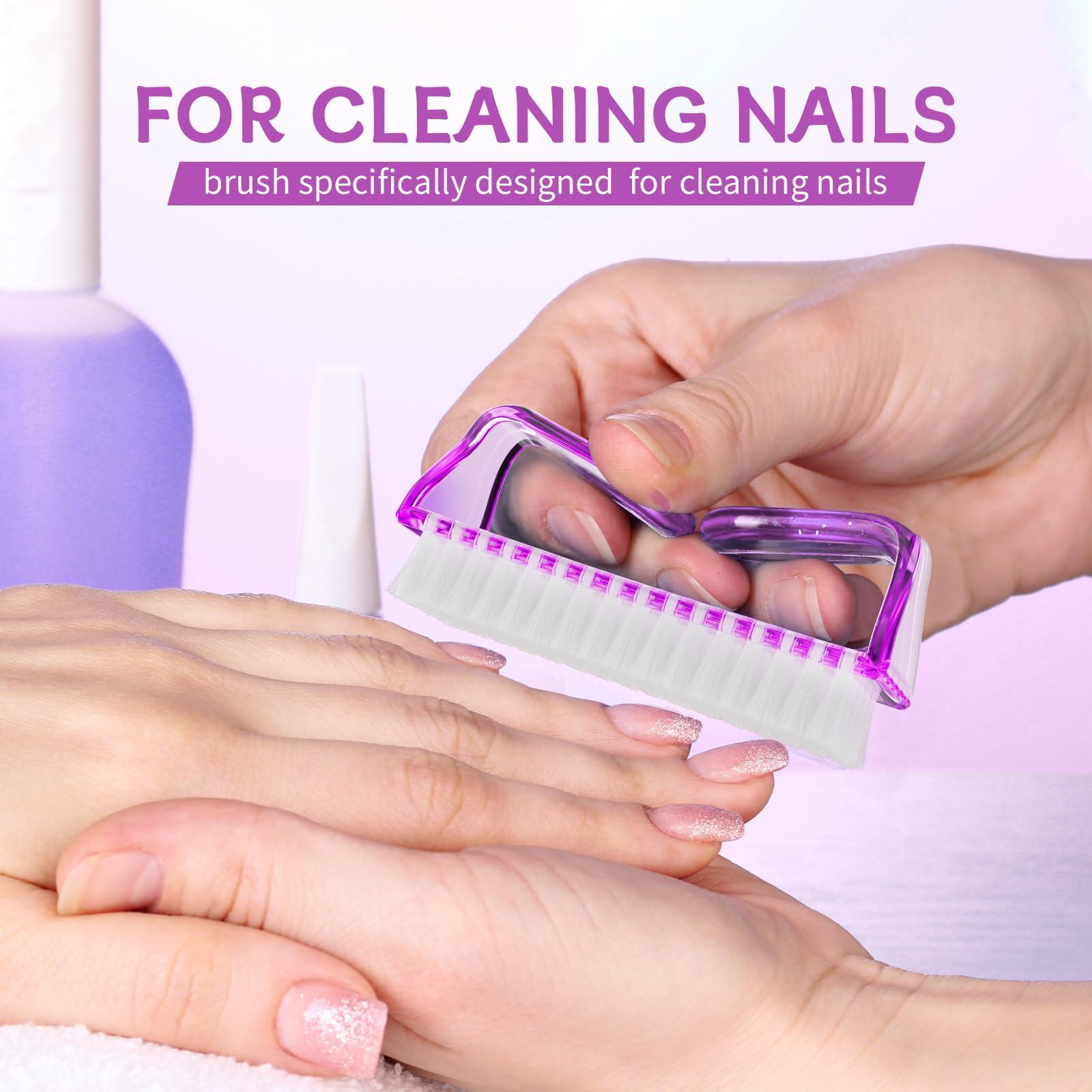 SQULIGT SQULIGT 8Pcs Nail Brushes for Cleaning Fingernails, Handle Grip Nail Scrubber Brush, Manicure Tools Scrub Brushes Kit, Toenail Brush To Clean Under Nails Pedicure Foot Small Brush Women Men (4 Colors)