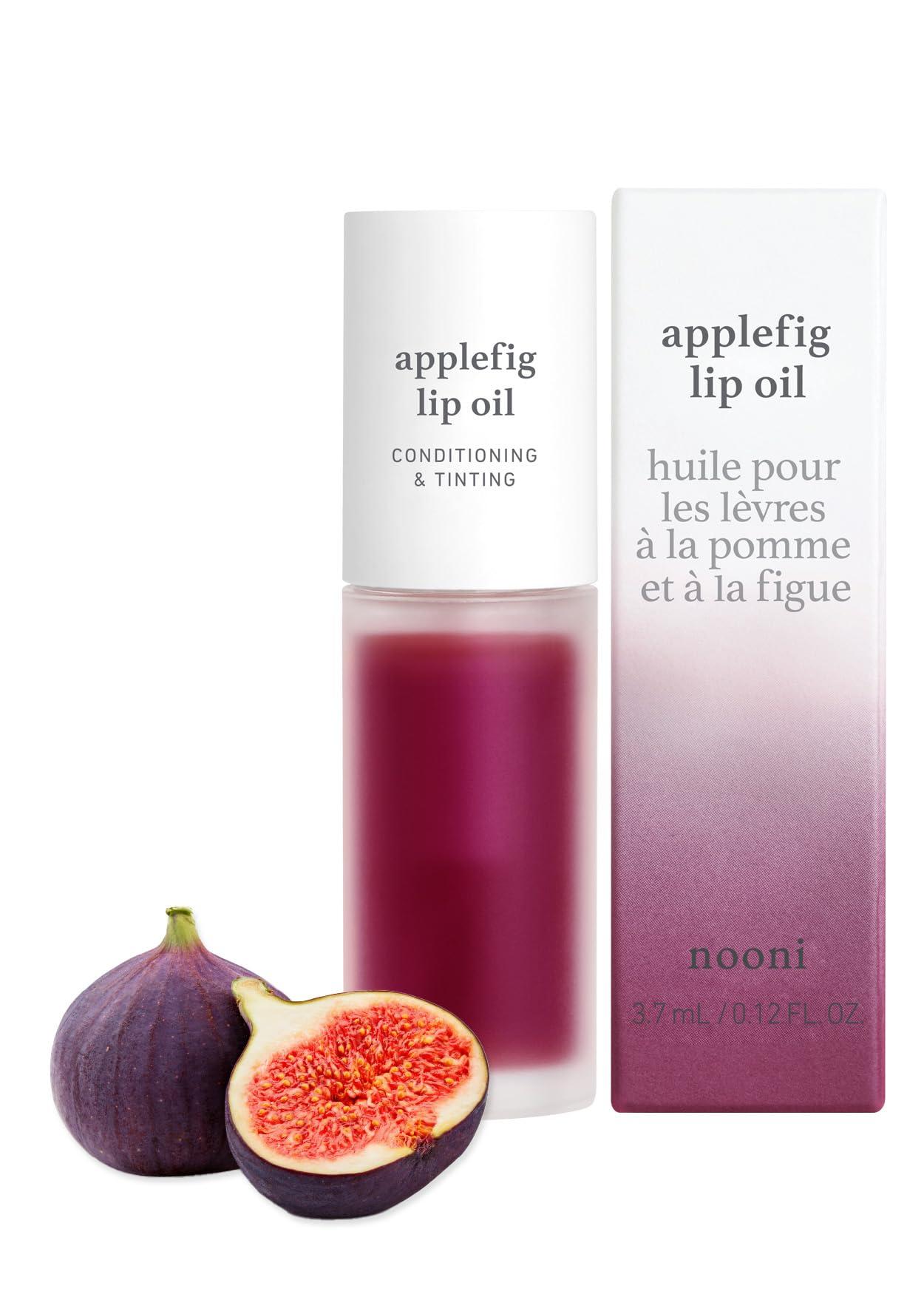 NOONI NOONI Korean Lip Oil - Appletea, 0.12 Fl Oz + Korean Lip Oil - Applefig, 0.12 Fl Oz Bundle