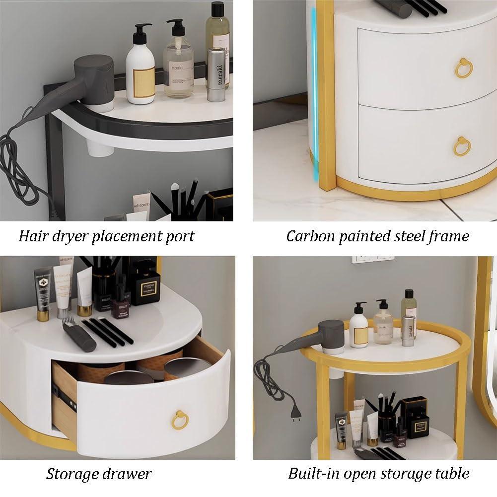 LXHELIVERY LXHELIVERY Beauty Salon Barber Station -Wall Mounted Hair Styling Salon Station -with Drawers Styling Cabinet for Hair Stylist,Barbershop Bathroom Dresser Barber Studio