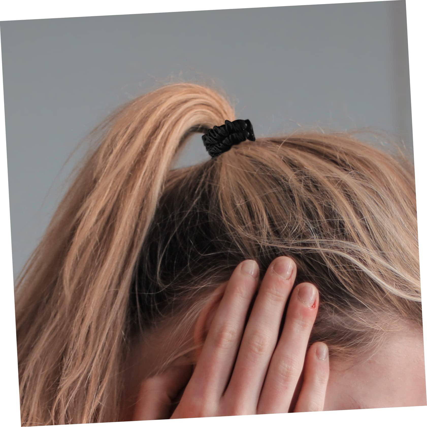 NOLITOY NOLITOY 15pcs Hair Ring Bulk Hair Spiral Hair Ties Hair Tie Holder No Crease Hair Ties Thick Hair Ties Soft Hair Ties Stretchy Hair Ties Hair Ties Ponytail Ties Black Fabric