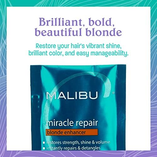 Malibu C Malibu C Miracle Repair Hair Reconstructor, Blonde Enhancer (1 Packet) - Nourishing Hair Repair Treatment for Damaged Blonde Strands - Relieves Hair Discoloration