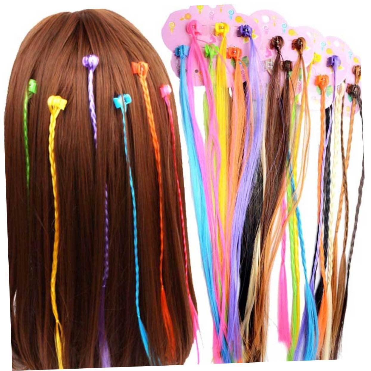 Beavorty Beavorty 36Pcs childrens braided hair clips braided ponytail extension kids braiding hair clip kids hair extension toddler hair clips for braids Hair Grips Jaw Clip girl child wig button