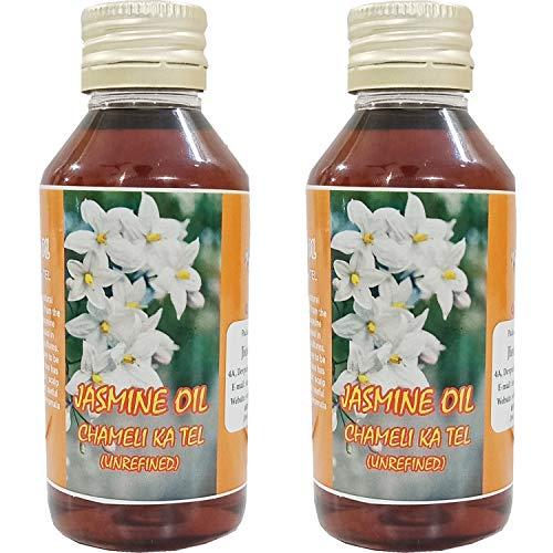 Jioo Organics Jioo Organics Chameli Oil for Hanuman Puja Chola Jasmine Oil Unrefined Hair and Skin Care (100 ml Each) -Pack of 2