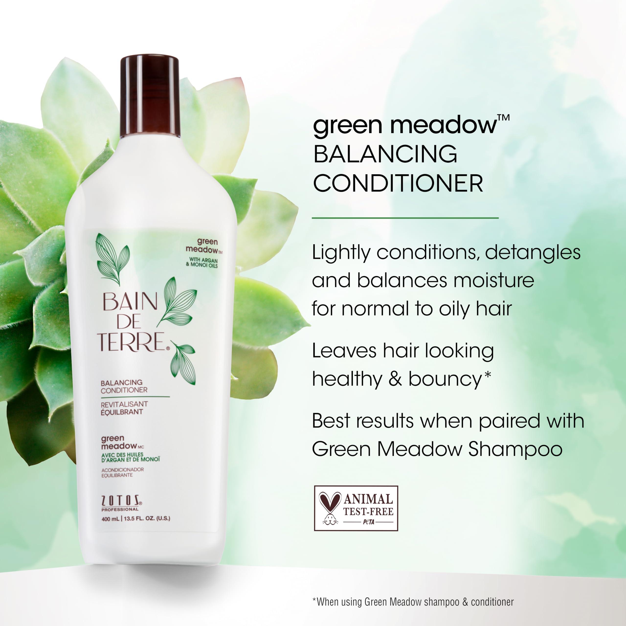 Bain de Terre Bain de Terre Balancing Shampoo & Conditioner Set | Green Meadow | Normal to Oily Hair | Paraben Free | 13.5 Fl Oz