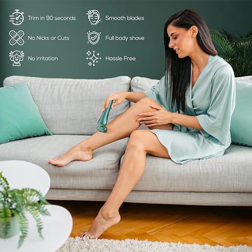 Baloba Electric Shaver for Women - Women Electric Razor - 3 in 1 Blades for Close Shave Arms Legs Underarms and Pubic Hair - Painless & Powerful Rechargeable Cordless Trimmer with LCD Display
