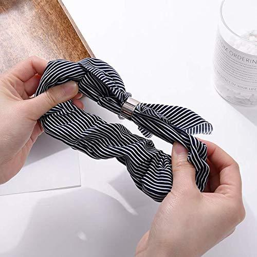 Blufly Blufly Ribbon Hair Scrunchies Rabbit Bunny Ear Bow Bowknot Scrunchies Bobbles Elastic Printed Flower Short Headband Ponytail Holders Vintage Head Tie for Women and Girls (Pack of 4) (B)