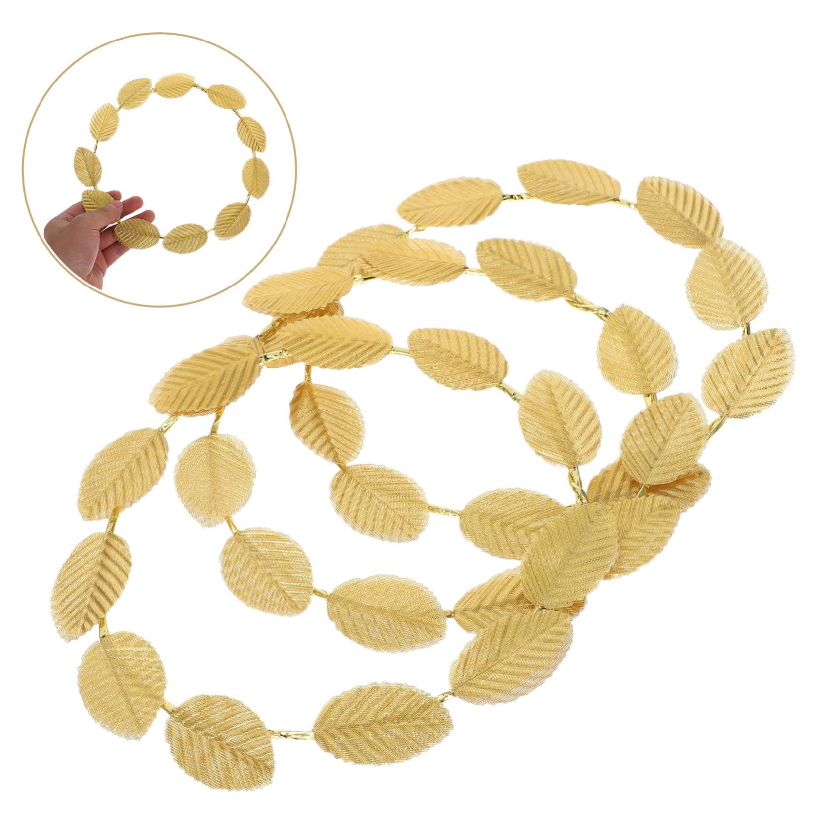 SHERCHPRY SHERCHPRY 3pcs Goddess Accessories Greek Goddess Costume Girls Leaf Ring Goddess Headpiece Leaf Head Hoop Goddess Hair Jewelry Crowns for Women Prom Headpiece Garland Tiara Gold Leaf Apparel