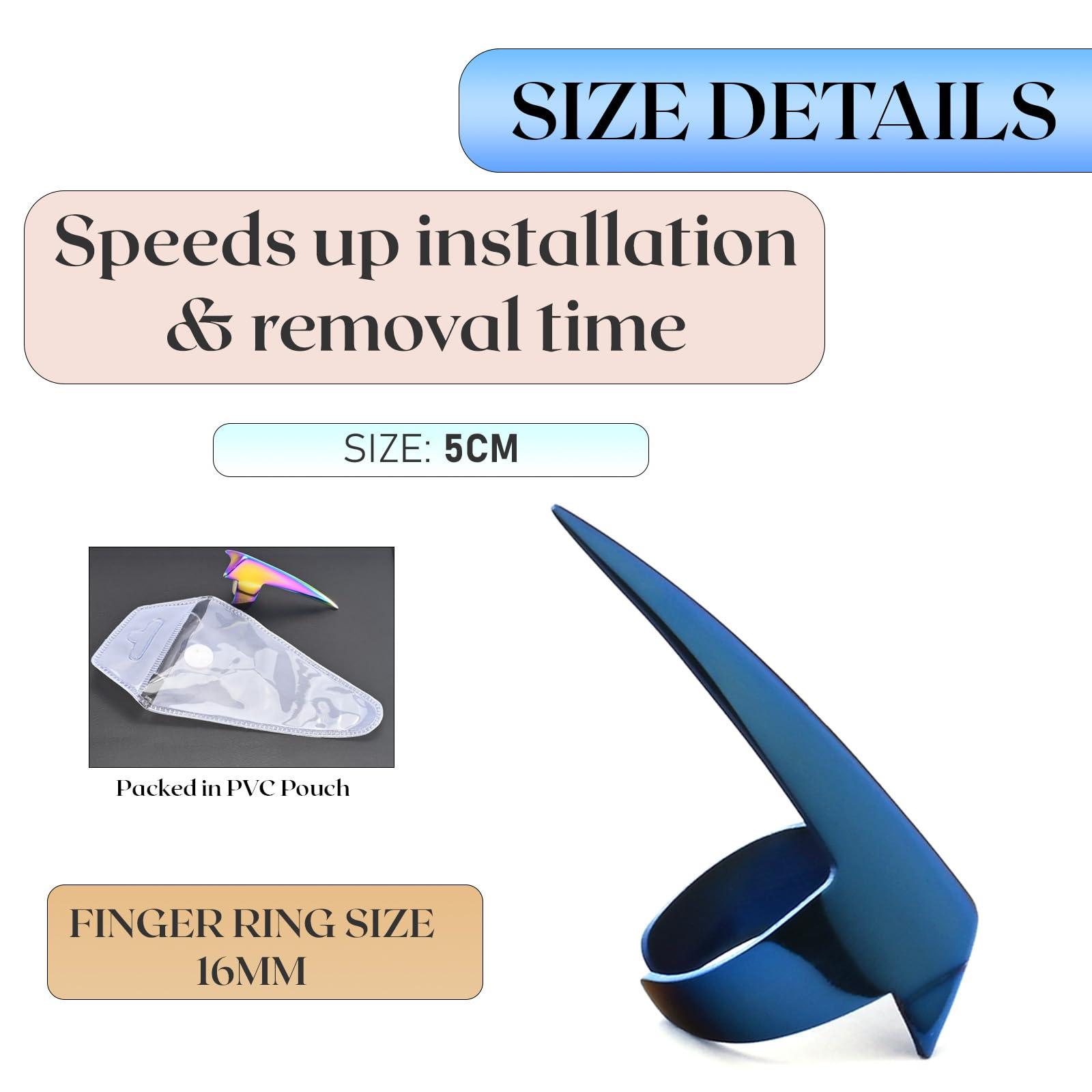 Cross Edge Corporation Quick Braid Aid Finger Parting Tool & Sectioning Rings Set- Stainless Steel Stitch Braiding Tools for Durable Dreadlocks Wig & Installation of Human Hair Loc Extensions Beader Tool (Blue Set)