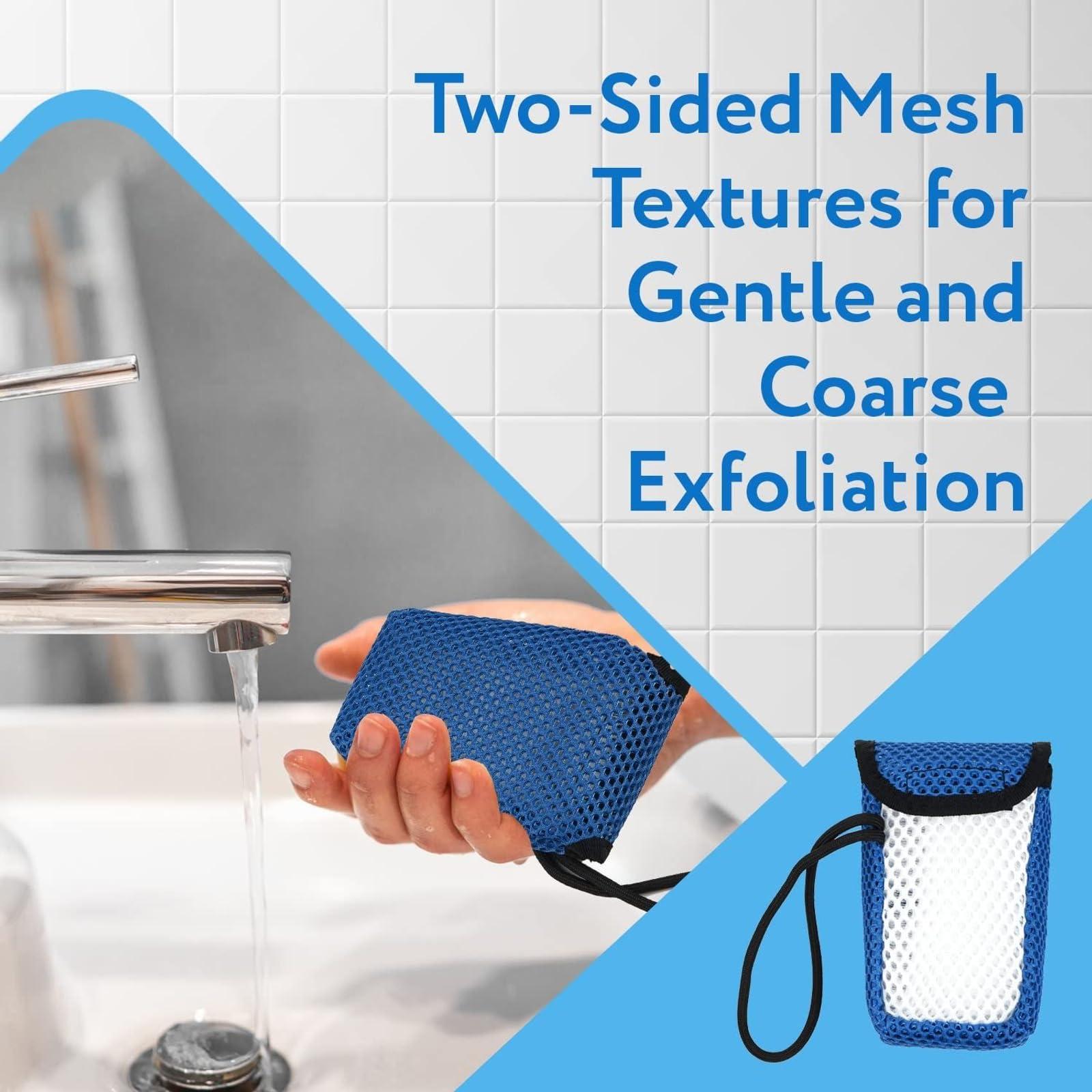 IMPRESA IMPRESA [3 Pack] Exfoliating Large Bar Soap Saver Pouch fits Duke Cannon Bar Soaps, Soap Scrubber Pouch Holds Up To 4.58 x 2.75 x 1.5 Inches Soaps