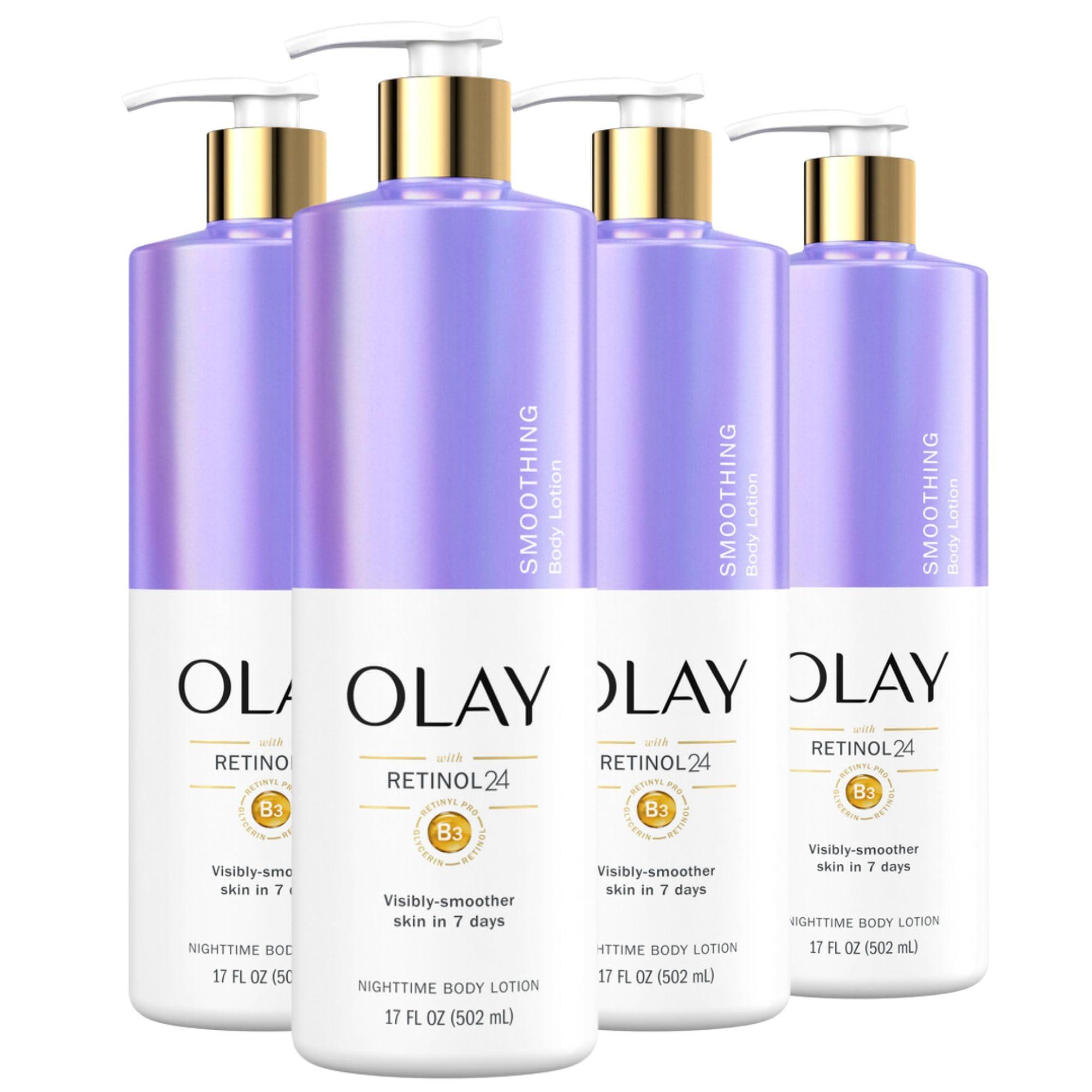 Olay Olay Smoothing Hand & Body Lotion with Retinol and Vitamin B3, 17 fl oz. (Pack of 4)