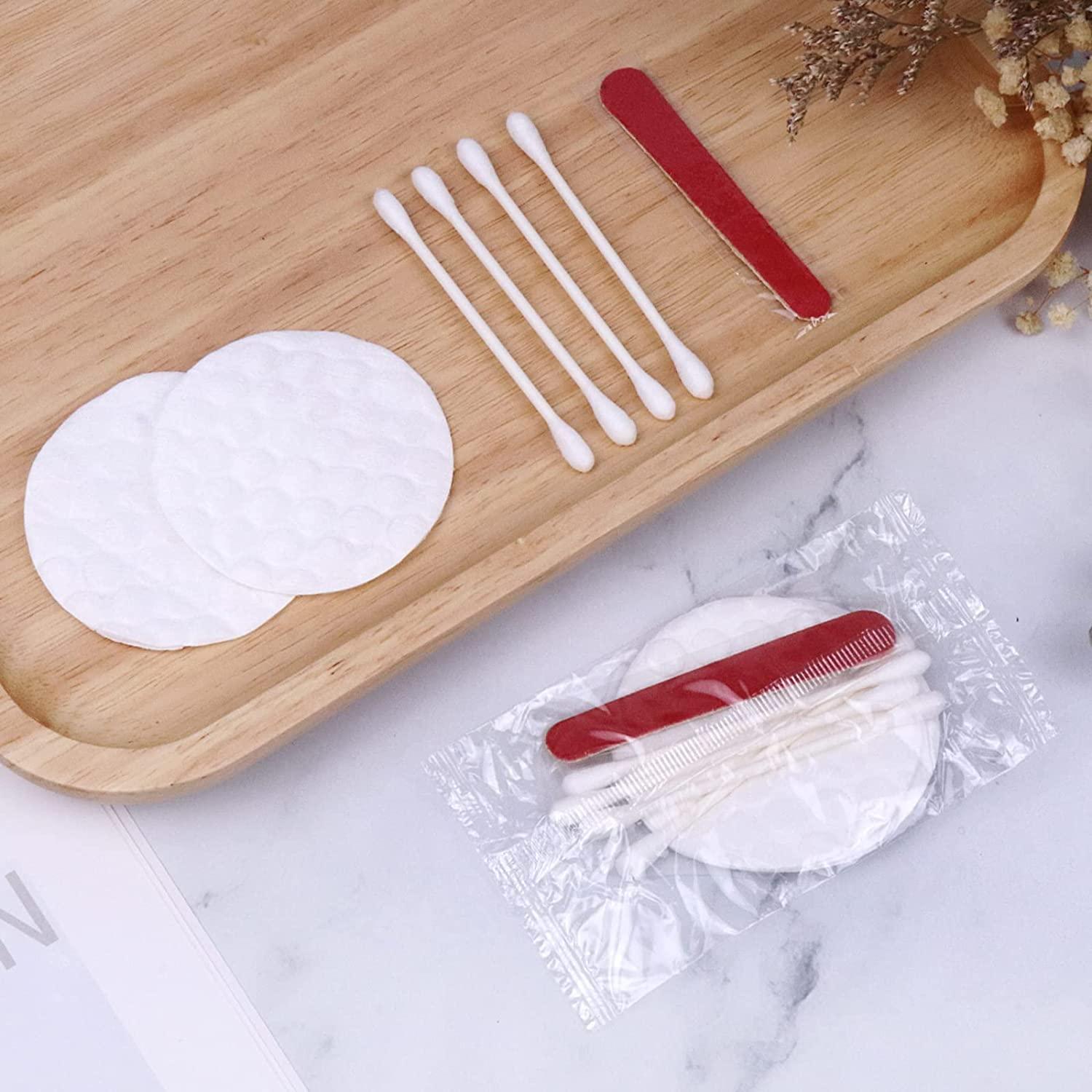 HQSLsund HQSLsund 100 Pack Disposable Toothbrushes Bundle with 100 Pack Hotel Vanity Kit Cotton Swabs