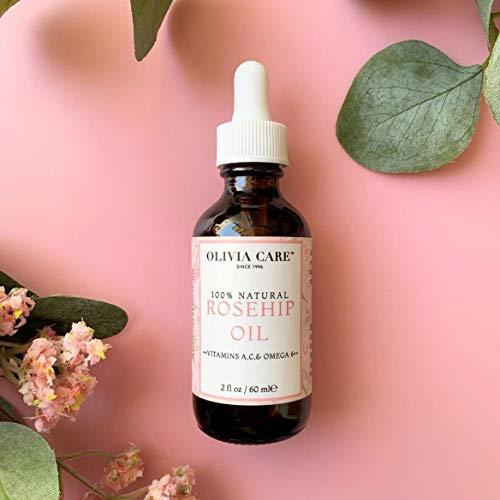 Olivia Care Olivia Care Rosehip Face Oil | Large 2 oz | Packed with Vitamins E, C and A to treat Wrinkles, Acne Scars, Blemishes and Dark Circle– All natural beauty moisturizer for skincare