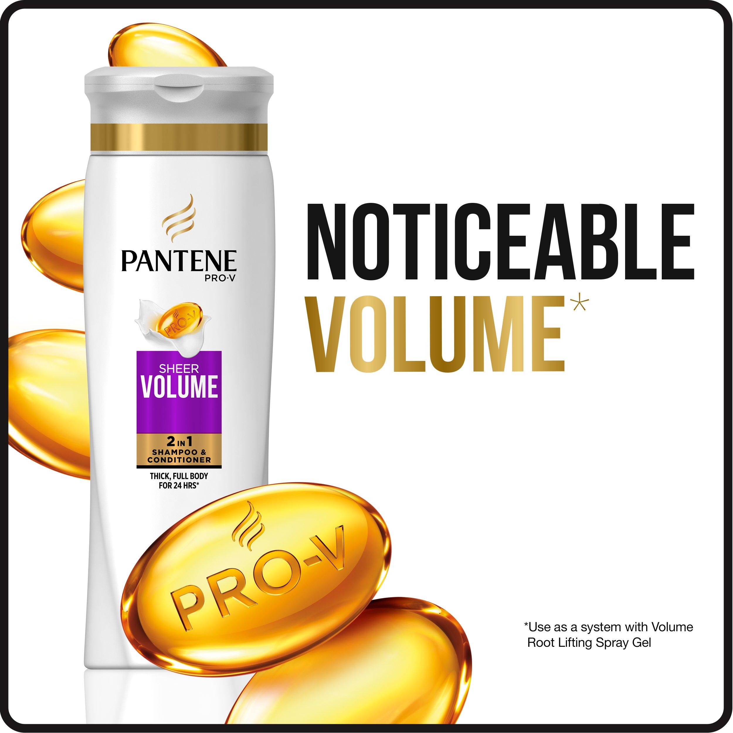 Pantene Pantene, Shampoo and Conditioner 2 in 1, Pro-V Sheer Volume for Fine Hair, 25.4 fl oz, Twin Pack