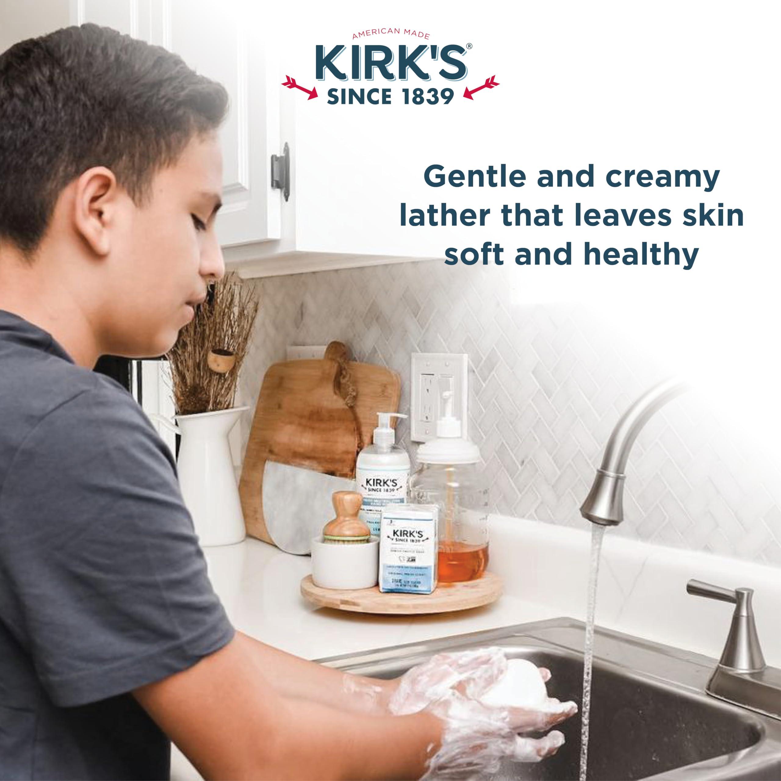 Kirk's Kirk\'s Castile Bar Soap for Men, Women & Children - Made with Premium Coconut Oil, Sensitive Skin Formula, Vegan, Non GMO, Original Fresh Scent, 4 oz. Bars, 48 Pack