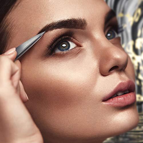 By MILLY By MILLY Pointed Tweezers | High Carbon Stainless Steel Needle Nose Tweezers | Fine Point Tweezers Precision Hair Removal | Perfectly Aligned & Hand-Filed Sharp Tweezers | Silver
