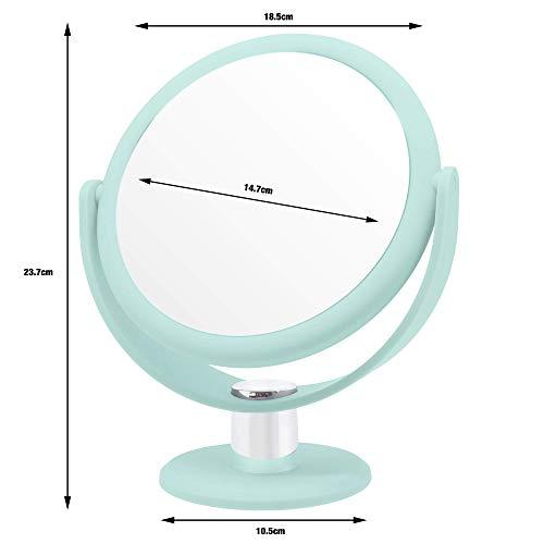 Danielle Danielle,Tabletop Mount 10X Soft Touch Round Vanity Mirror, Seafoam
