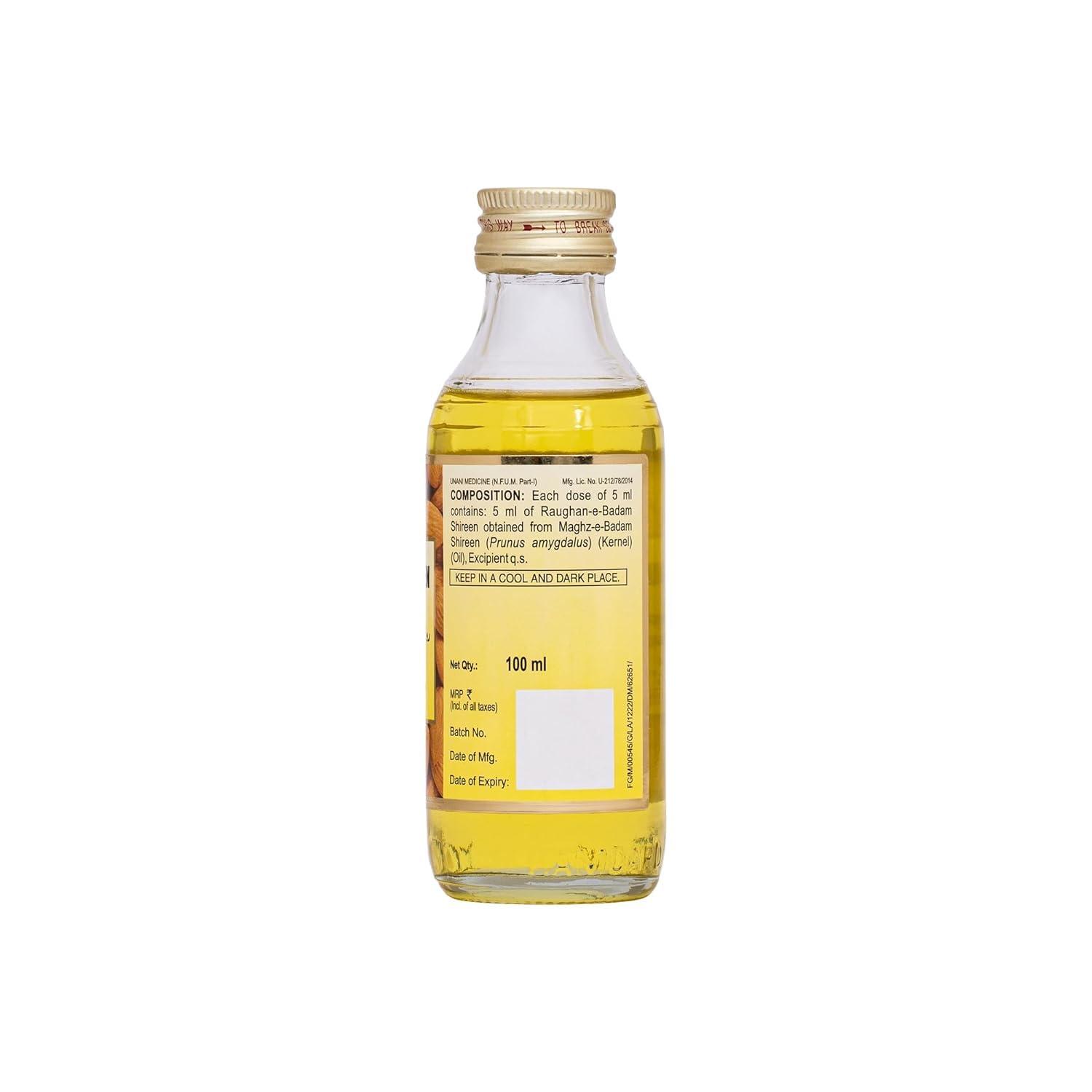 Generic RAUGHAN-E-BADAM SHIREEN Sweet Almond Oil for Body and Skin | Natural Almond Oil 100ml