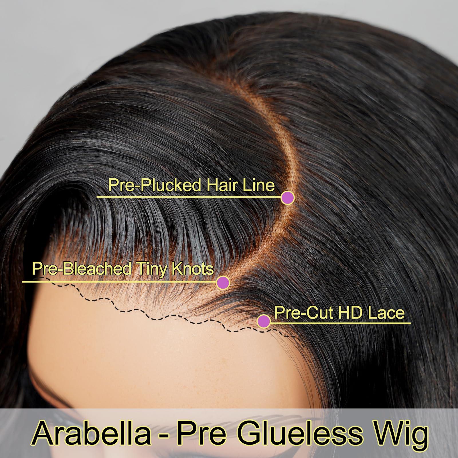 Arabella Arabella Glueless Lace Front Wigs Human Hair 13x4 Tiny Knots Real Pre Bleached Body Wave Wigs Human Hair 210% Density Upgraded Body Wave(20inch, 13x4 Body Wave Wig)