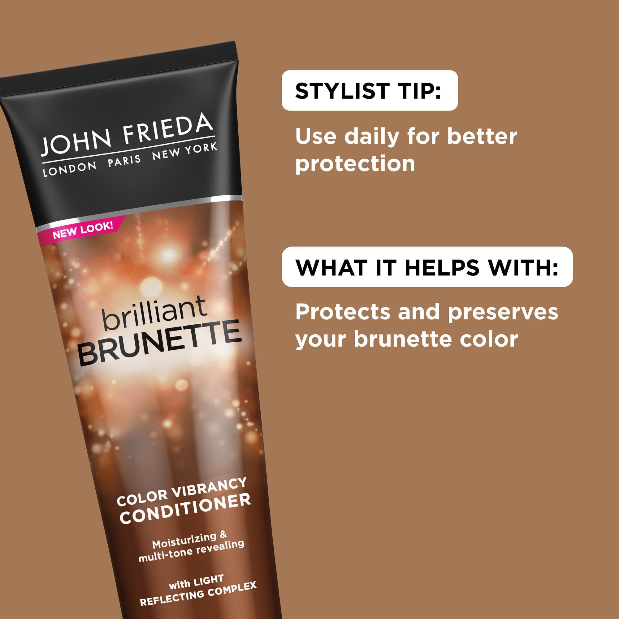 John Frieda John Frieda Brilliant Brunette, Color Boosting Conditioner, Enhances and Protects Multi-Dimensional Tones, With Sweet Almond Oil to Rehydrate and Replenish Dry Hair, 8.45 Oz, Pack of 2