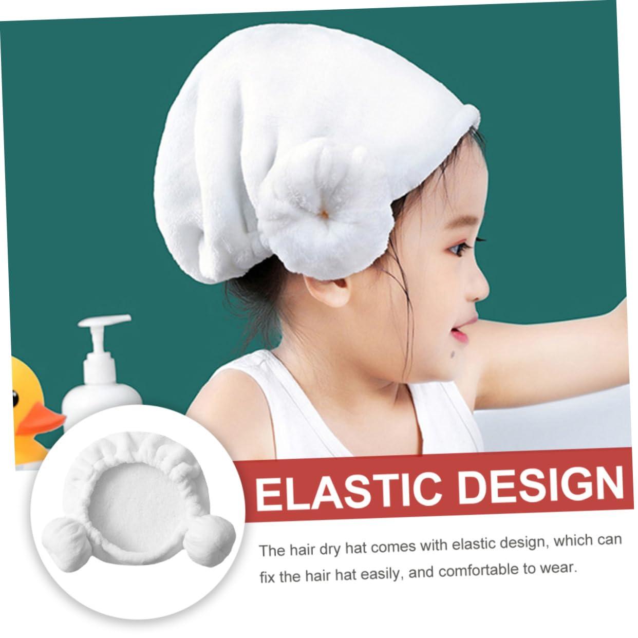 BIUDECO BIUDECO Quick Drying Hair Wrap for Boy Girl Cotton Hair Towel Hat with Heart Pattern Absorbent Hair Turban for Boy Girl Soft Cloth Hair Drying Towel Cap