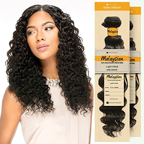Sensationnel Sensationnel Unprocessed Malaysian Virgin Remy Human Hair Weave Bare & Natural Euro Deep (20", NATURAL BLACK)