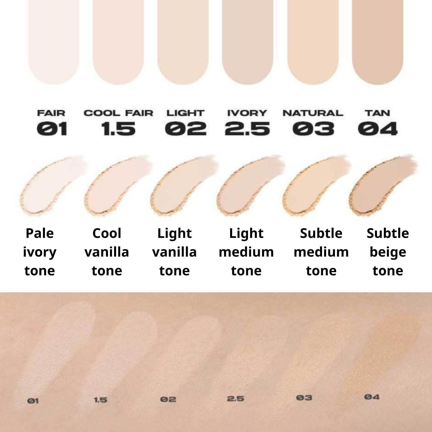 ABOUT TONE [ABOUT TONE] Blur Powder Pact (1.5 COOL FAIR) + Air Fit Powder Pact BUNDLE SET/Pressed Powder Pact with Mirror and Puff, Face Makeup Setting Powder, Finishing Powder with Sebum Control, Vegan