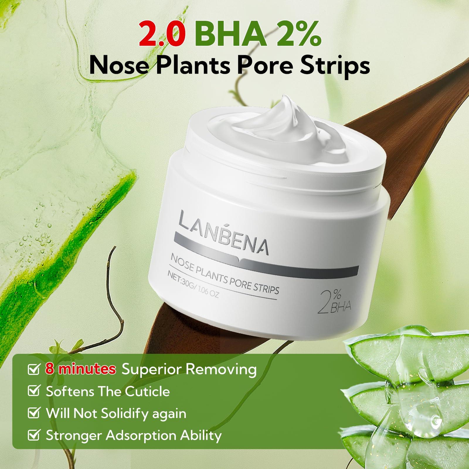 LANBENA LANBENA Blackhead Mask, Nose Plants Pore Strips Blackhead Remover Mask Peel off Mask Facial Pore Cleanser Purifying Face Mask Nose Strips (1.05oz/30g)