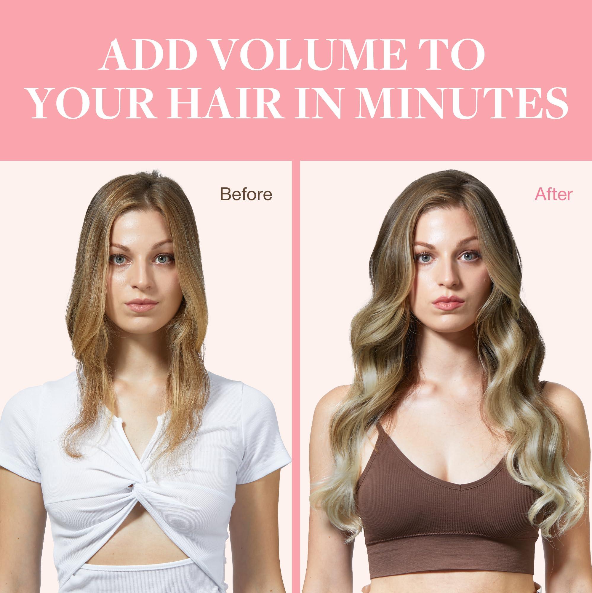 GOO GOO GOO GOO Clip in Hair Extensions Real Human Hair, Remy Human Hair Extensions Clip ins for Women, Natural Human Hair, 22inch 120g 7Pcs, 9/60 Balayage Ash Brown to Platinum Blonde