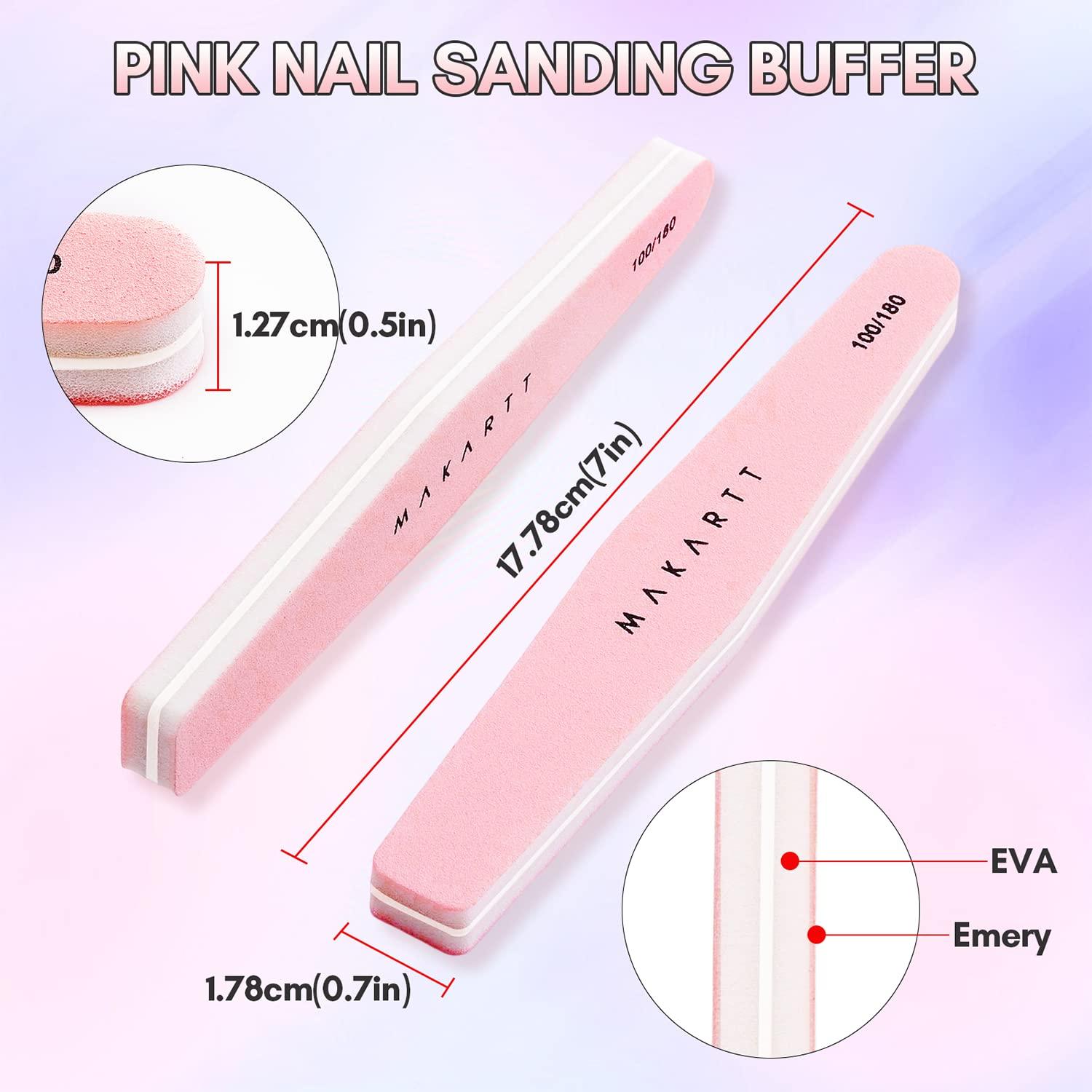 Makartt Makartt 504Pcs Soft Gel Full Cover Tips, Almond Stiletto False Nail Tips Press on Nails Bundle with Makartt Nail Buffer Block Nail Prep Sponge Nail Files 100/180 Grit