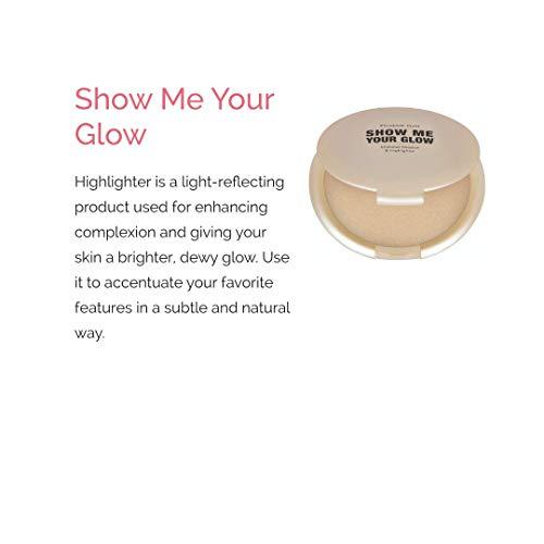 Elizabeth Mott Elizabeth Mott Show Me Your Glow Shimmer Shadow and Highlighter Makeup - Natural Face Glow Makeup - Cruelty Free and Paraben Free - Illuminating Pearl Highlight - Compact Powder Highlighter (10g)