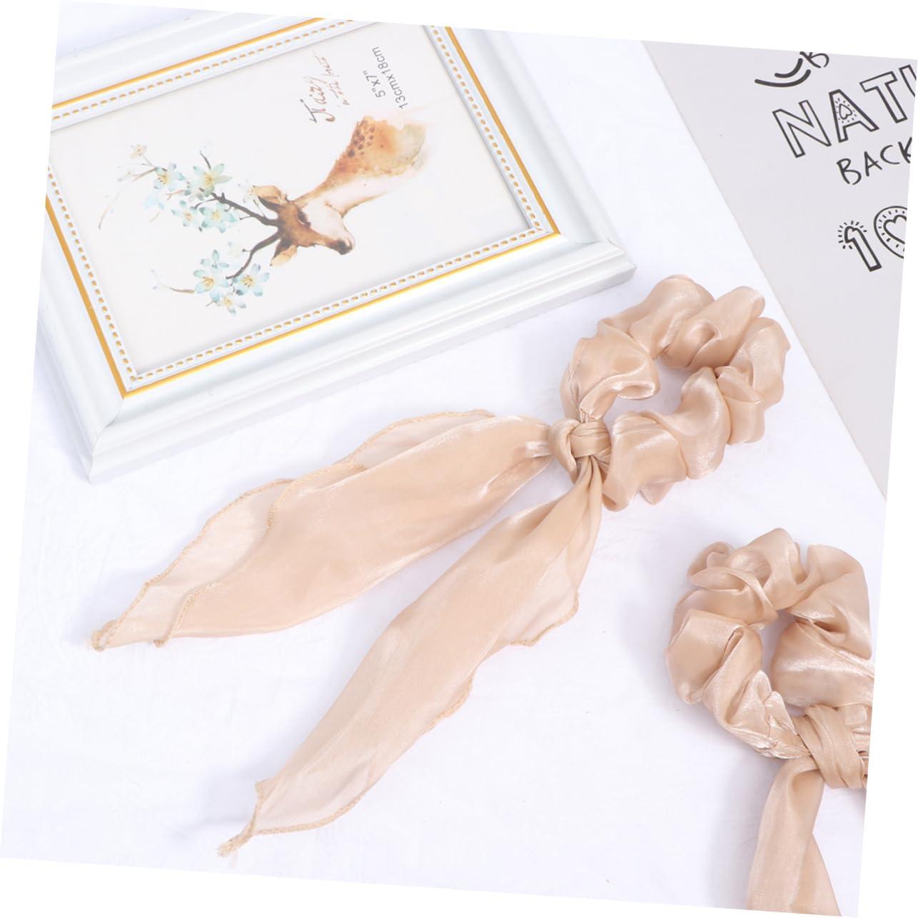 NOLITOY NOLITOY 6 Pcs Hair Rope Bows Silk Ribbon Bridal Hair Bow Veil Bead Hair Band Bow for Hair Red Hair Ribbon Ribbons Hairbands Women Barrettes Silk Hair Ties Ponytail Holder Cloth Hair Tie