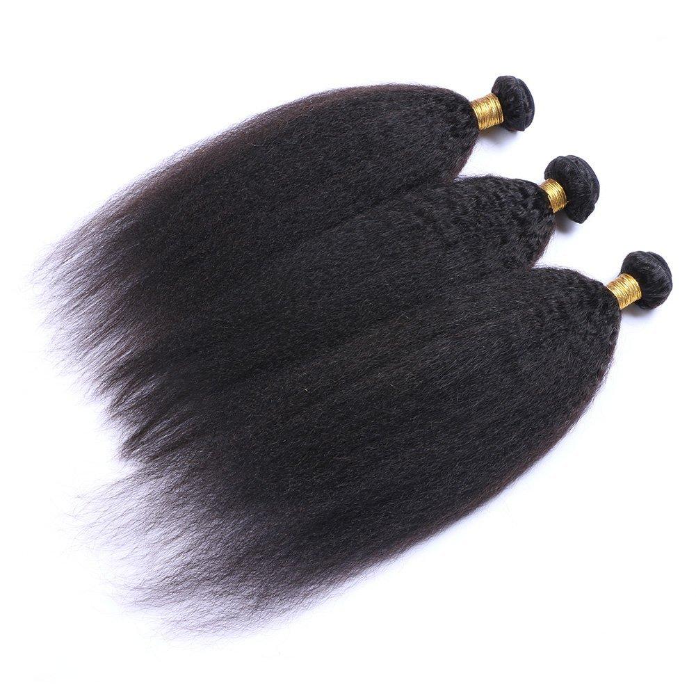 Tony beauty hair Tony Beauty Hair 7A Yaki Straight Human Hair Weave 3Pcs Lot Italian Coarse Hair 100G/Set 100% Brazilian Virgin Hair Extensions(14" 16" 18")