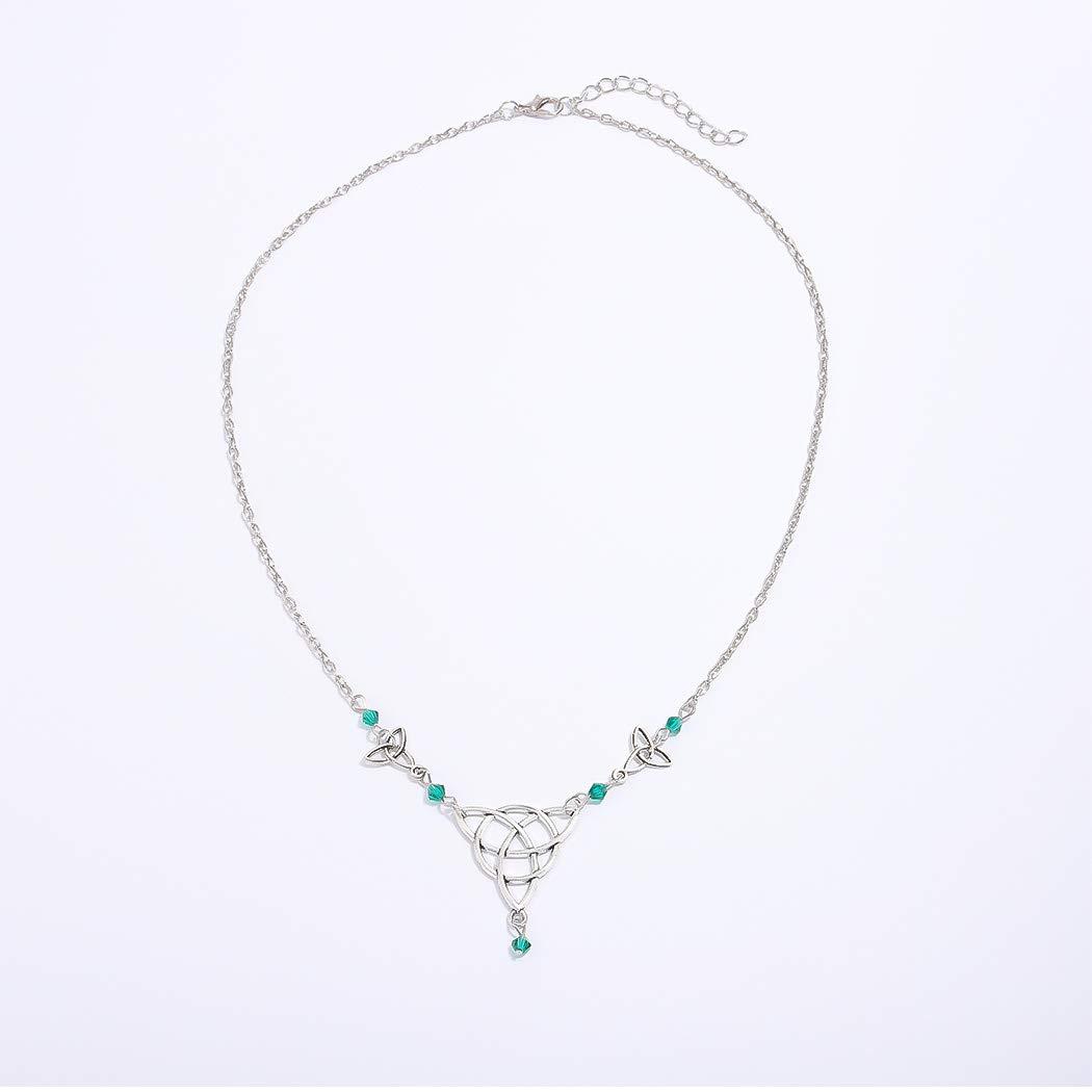 Bomine SHAMZBEST Bomine Boho Head Chain Crystal Hair Chain Forehead Festival Wedding Irish Headpieces Hair Acessories for Women and Girls (Green) (silver)