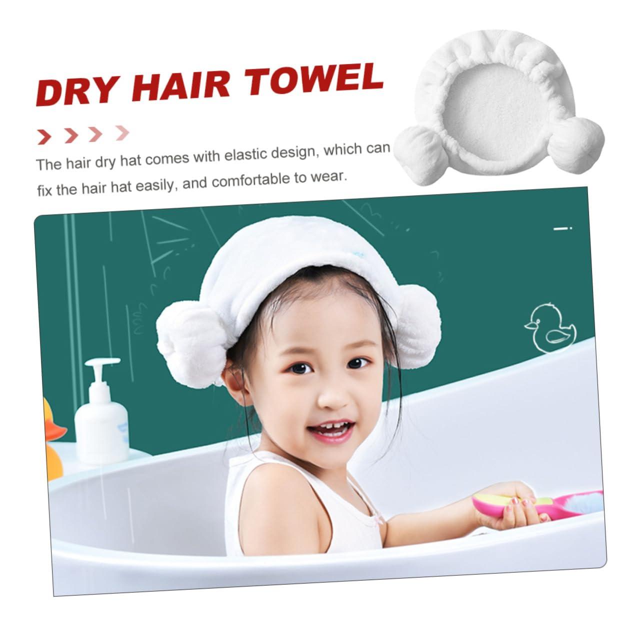 BIUDECO BIUDECO Quick Drying Hair Wrap for Boy Girl Cotton Hair Towel Hat with Heart Pattern Absorbent Hair Turban for Boy Girl Soft Cloth Hair Drying Towel Cap