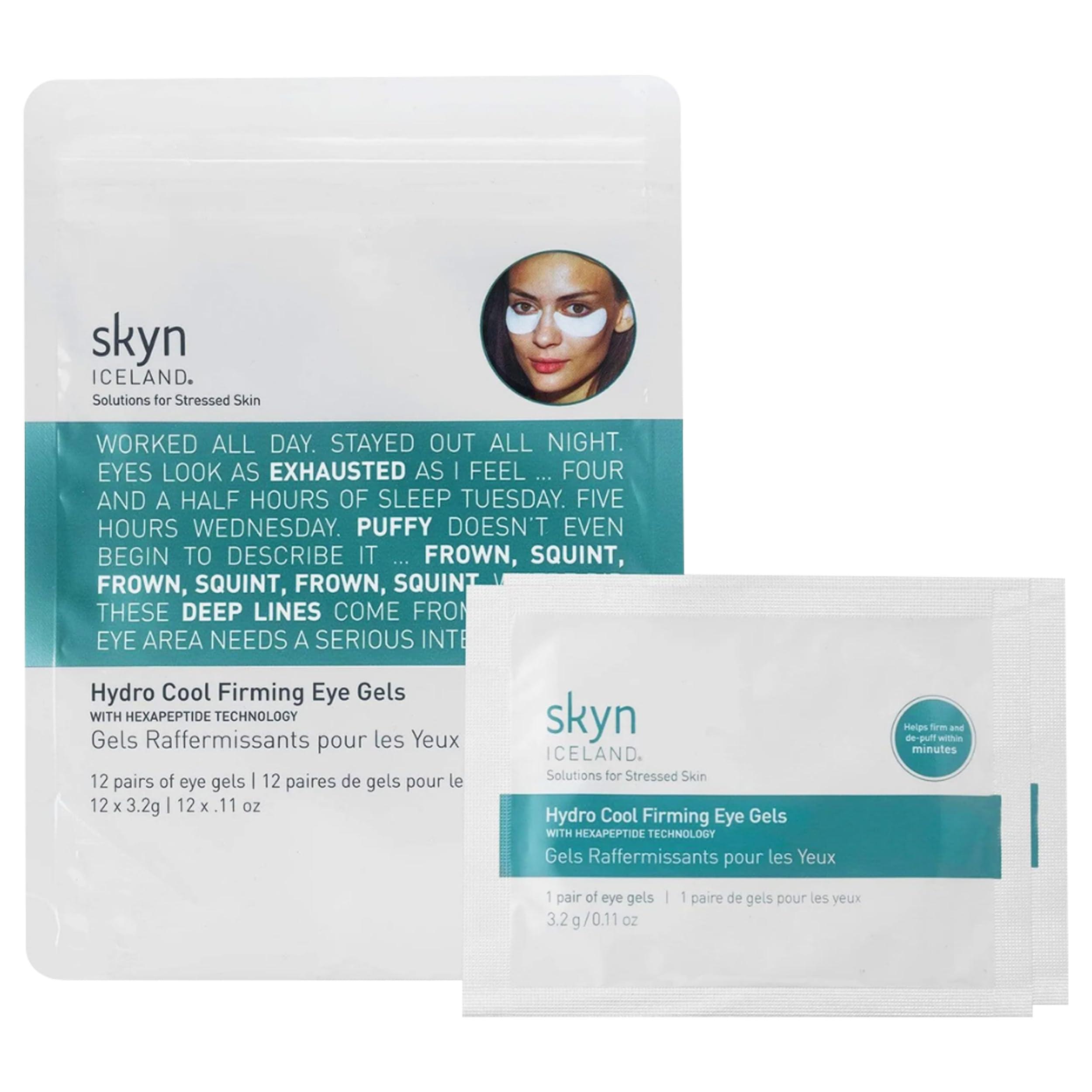 skyn ICELAND skyn ICELAND Hydro Cool Firming Under Eye Patches. Eye Gel Mask to Firm And Reduce Wrinkles, Fine Lines, Dark Circles, Puffy Eyes & Bags, 12 Pairs