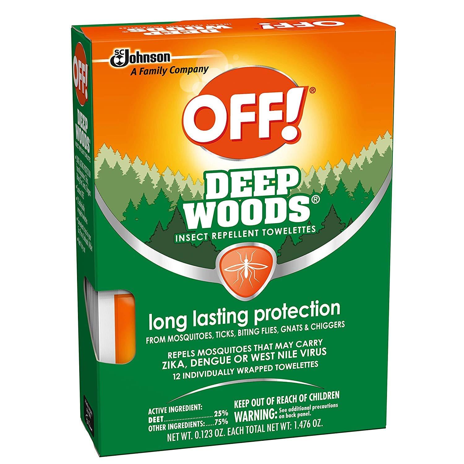 OFF! OFF! Deep Woods Towelettes Multi-Packs 12 Count (Pack of 6)