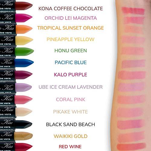 Magic Kiss Magic Kiss Pack of 12 Color Changing Aloe Vera Lipstick set, MADE IN USA (Gold)