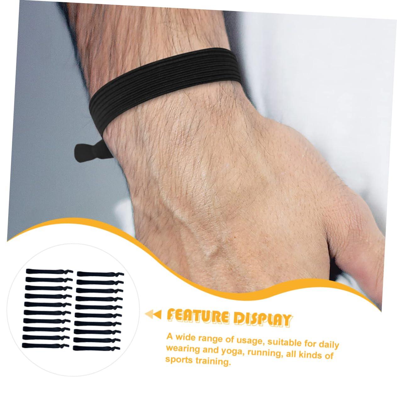 Housoutil Housoutil 20pcs Men\'s Hair Band Seamless Ponytail Holders Extra Snap Hair Ties Scrunchie Elastics Braids Hairbands Hair for Men Hair Accessories Knotted High Elastic Rubber Band Black