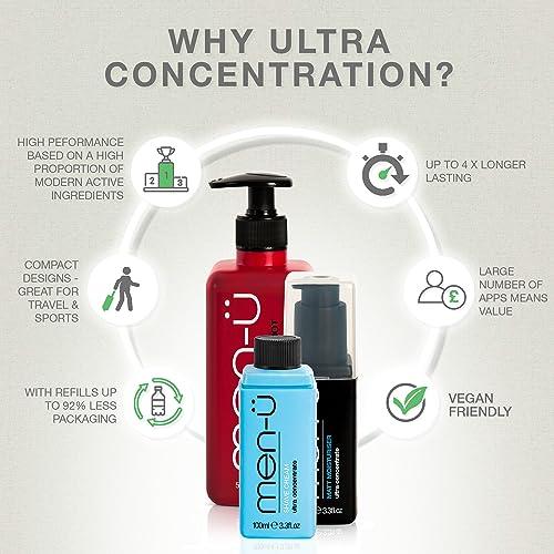 men-u men- DAILY REFRESH MENS SHAMPOO, up to 120 shampoos, Ultra-concentrated Vegan shampoo for men, long lasting, gently cleanses and refreshes, Eco Friendly Shampoo 3.3oz