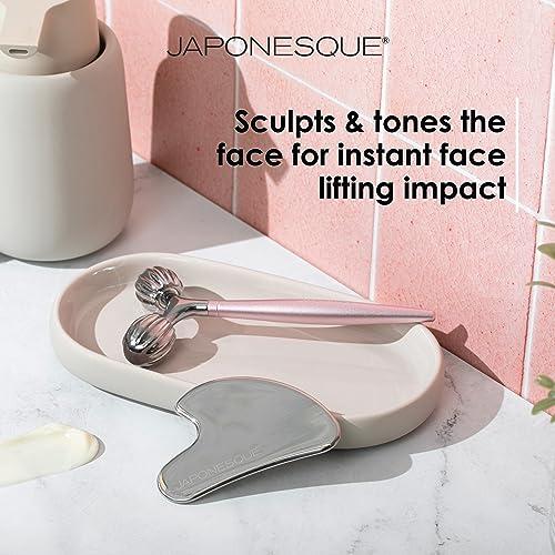 JAPONESQUE JAPONESQUE SKINTherapy Contouring Facial Tool V Roller for Lymphatic Drainage, Facial Massage, Relieves Tension and Improves Absorption of Skin Care Products