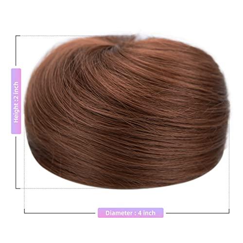 HSPJHTM HSPJHTM 2 PCS Brown Hair Bun Hair Pieces for Women Girls Lady Drawstring Fake Ballet Bun Extensions Synthetic Updo Donut Chignon