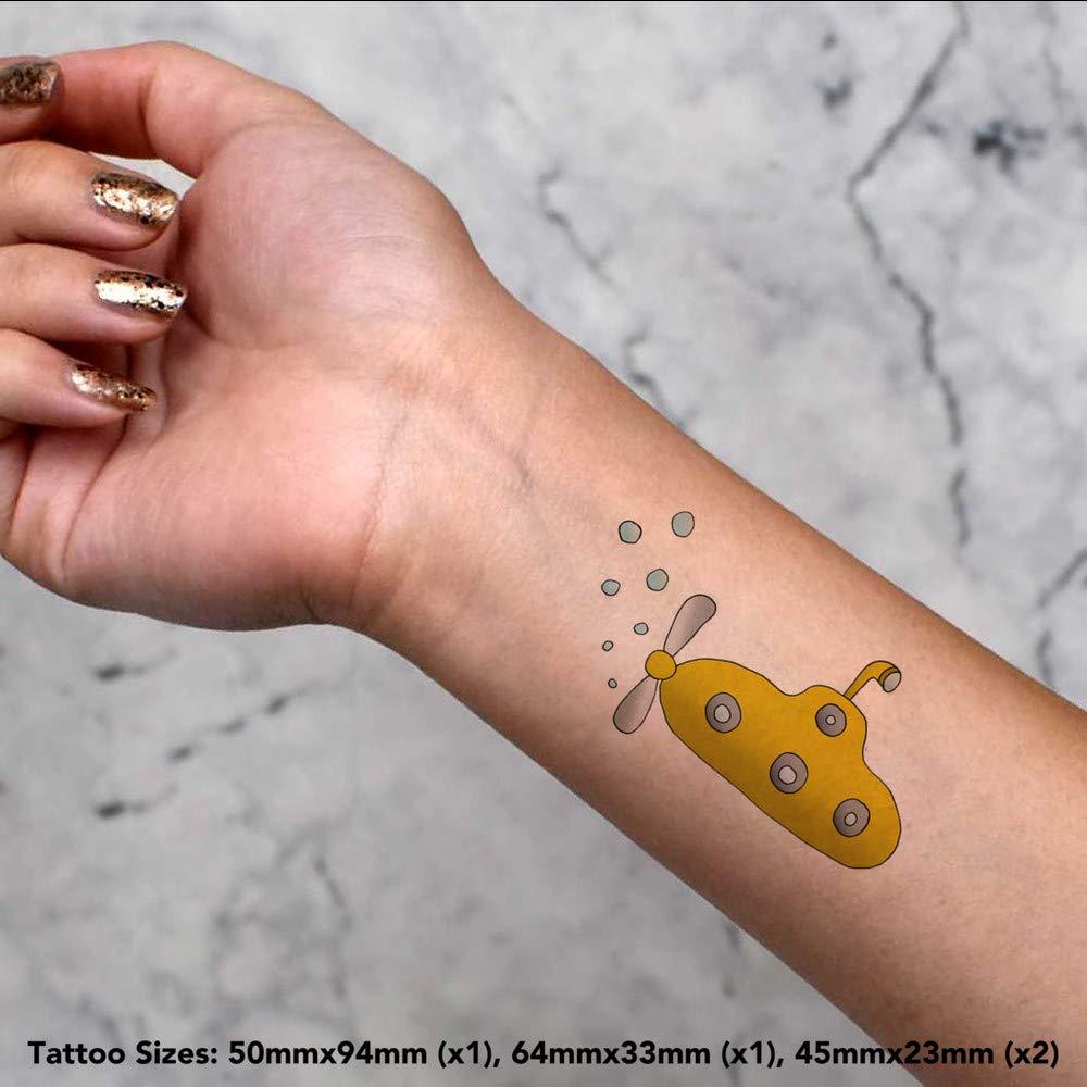 Azeeda Azeeda 4 x \'Yellow Submarine\' Temporary Tattoos (TO00016046)