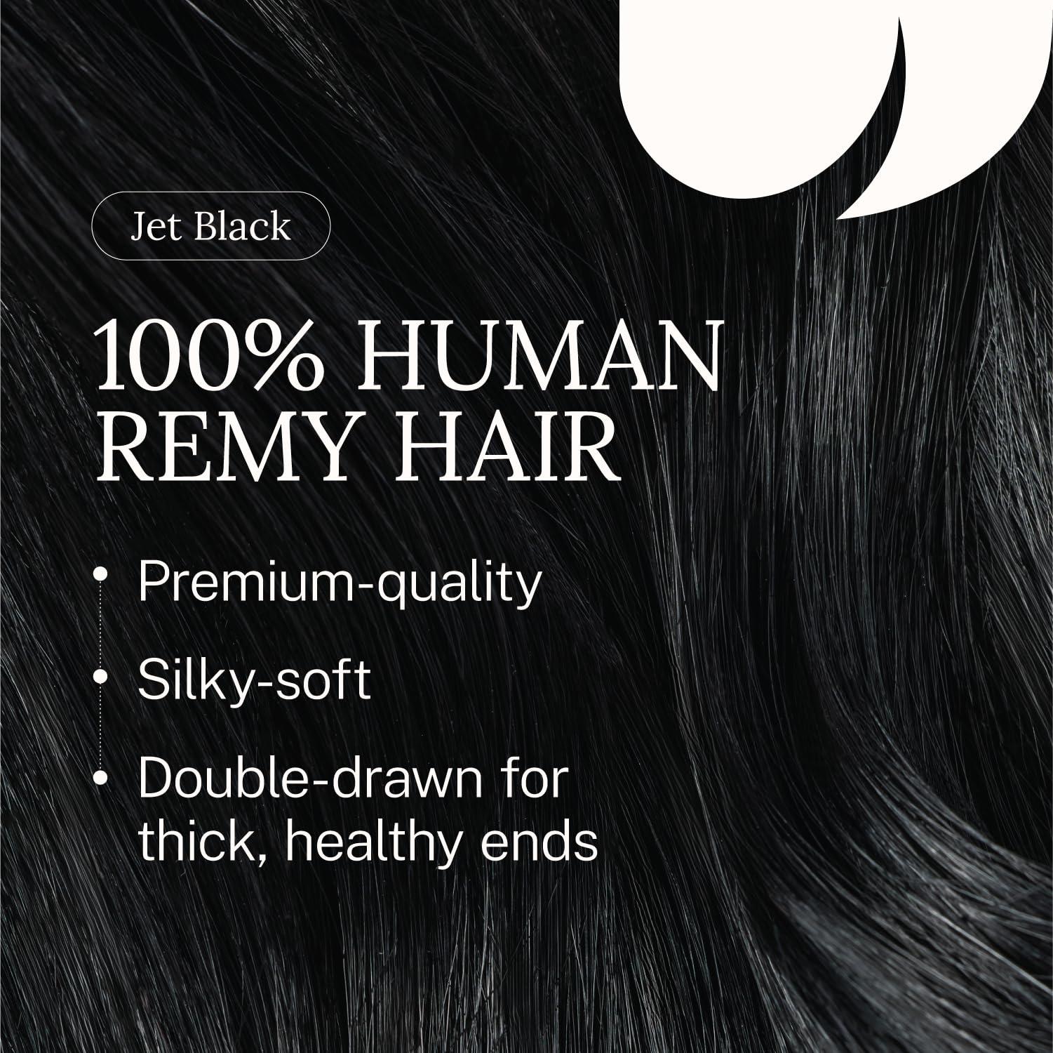 Zala Zala Tape In Hair Extensions - Premium Human Remy Hair Extensions with Easy Installation - Uses Lightweight, Non-Damaging Tape Adhesive Tabs - Jet Black (52g / 20 inch)