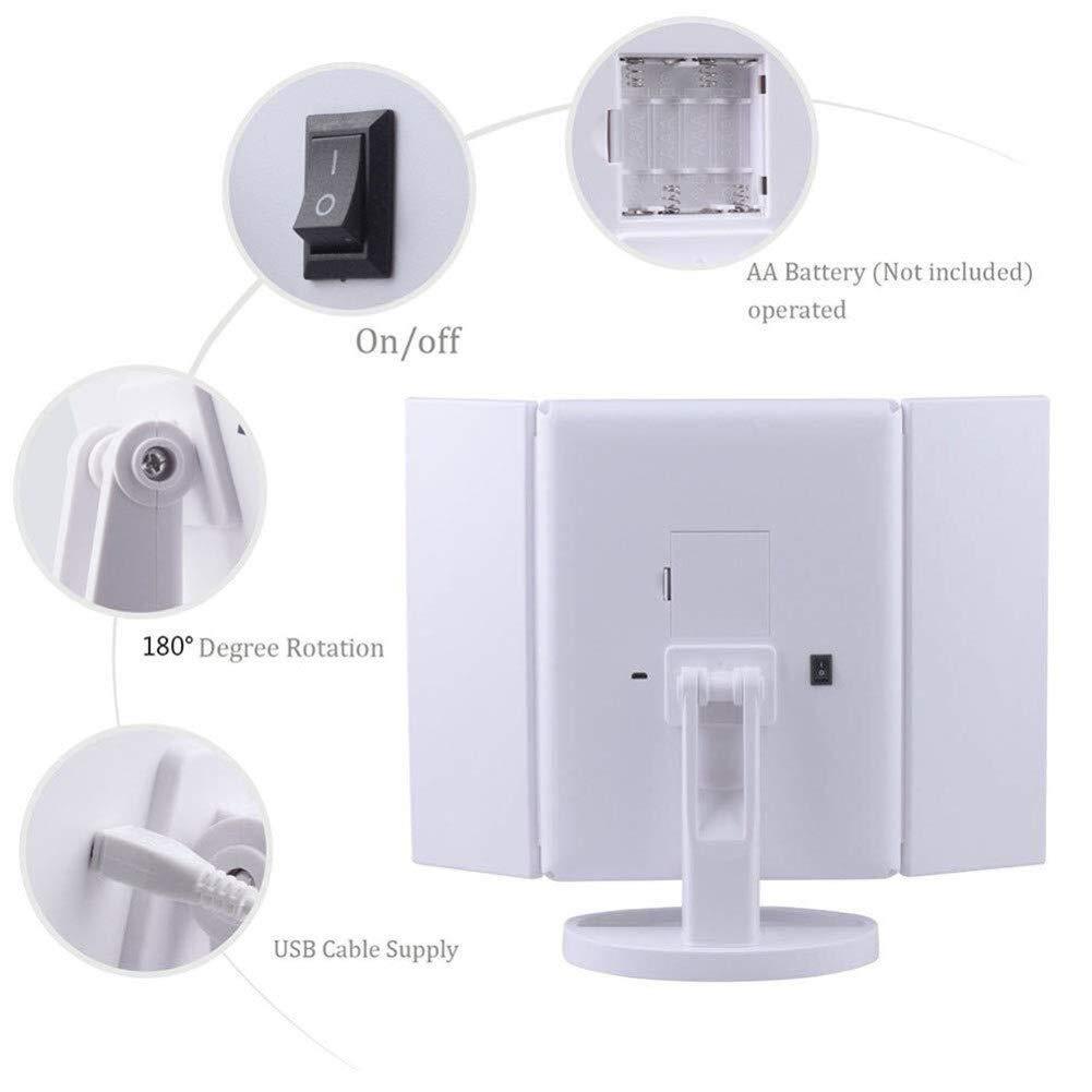 TEmkin TEmkin Gold Touch-Screen Makeup Vanity Mirror with Adjustable Lights, 180 Rotation, and Multiple Magnification Options