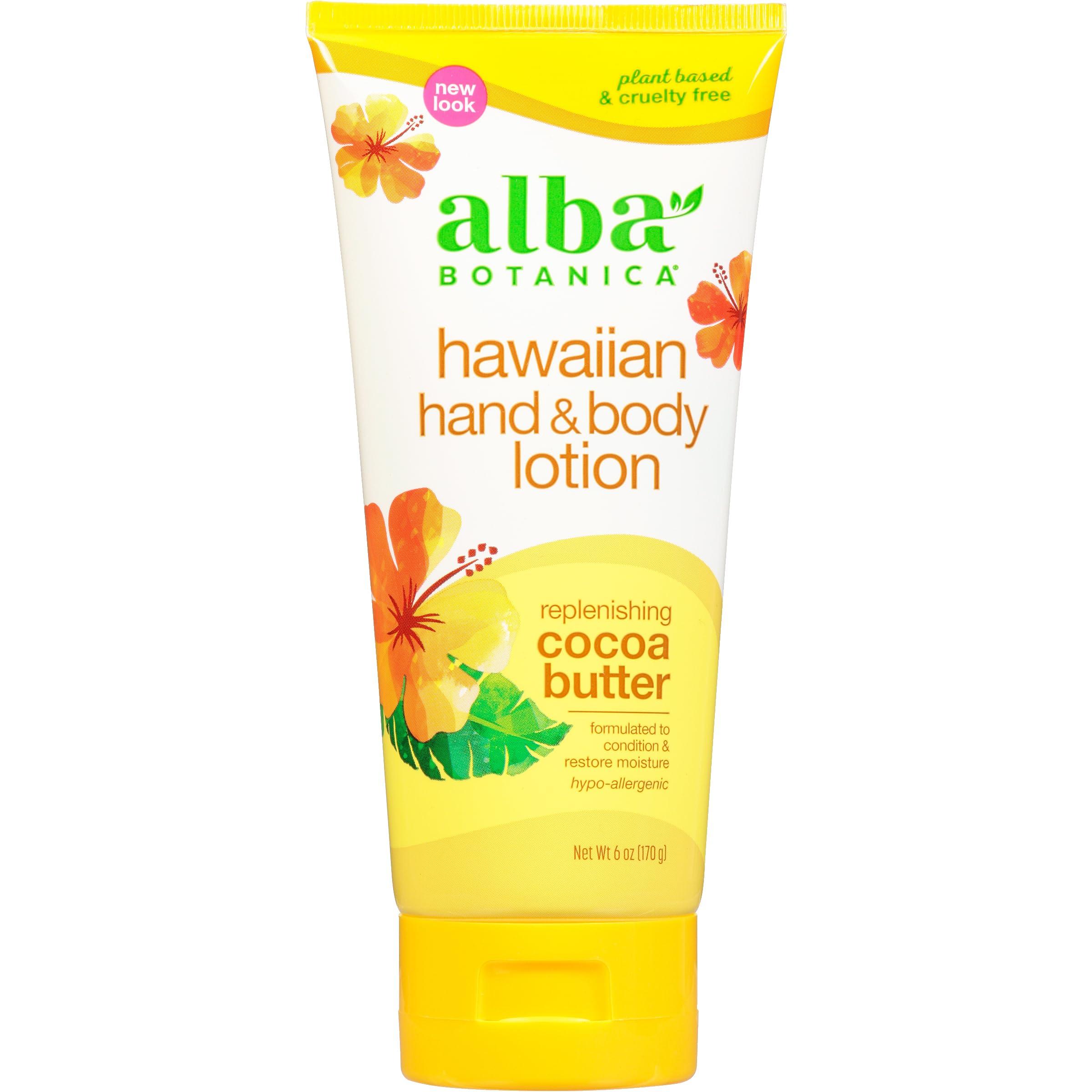 Alba Botanica Alba Botanica Very Emollient Body Lotion, Unscented 32 Oz and Hawaiian Hand & Body Lotion, Cocoa Butter 6 Oz Bundle