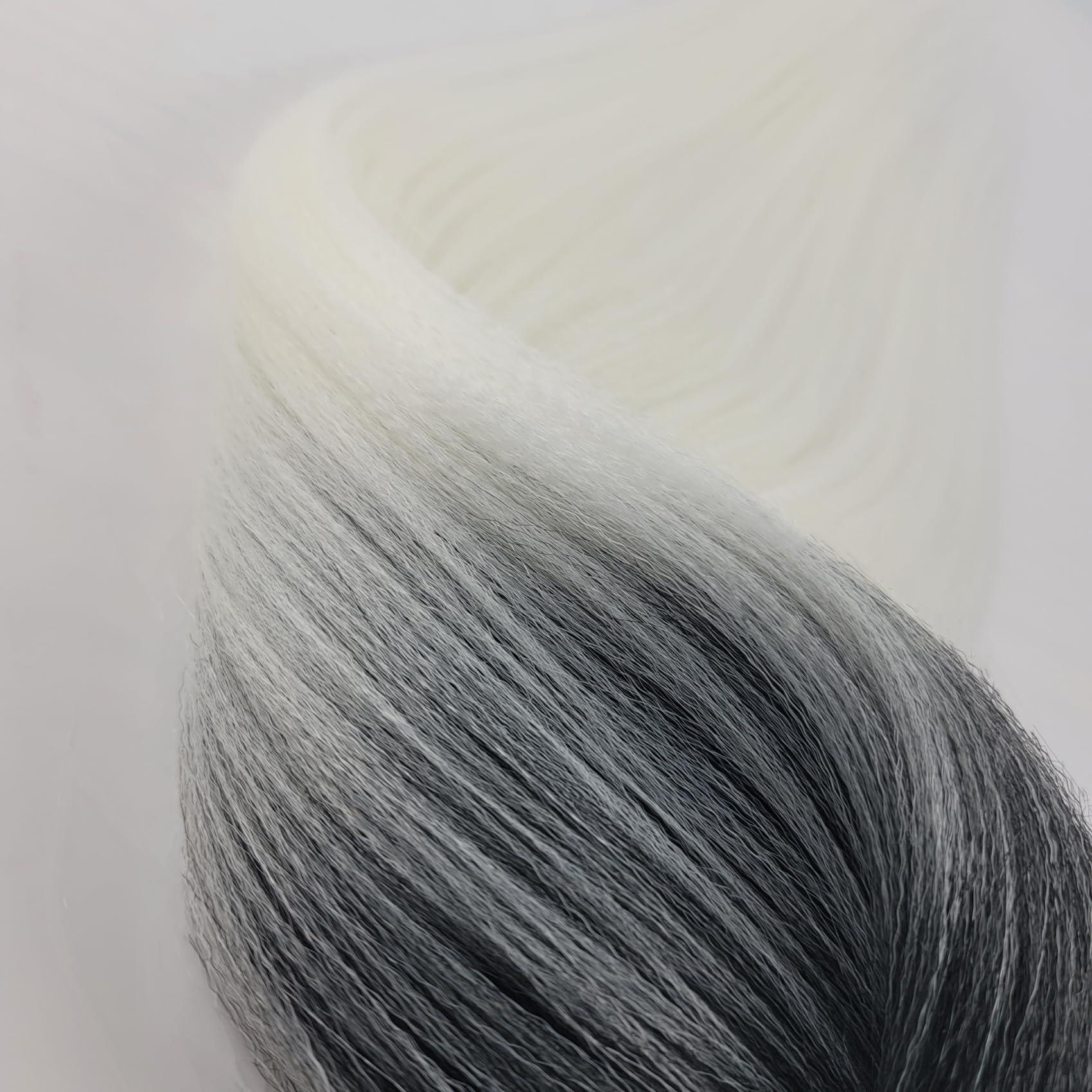 Gozill Ombre Platinum Blonde Braiding Hair Pre Stretched Box Braids Hair Extension 26 Inch Black Platinum Blonde Hair for Braiding(Pack of 3)